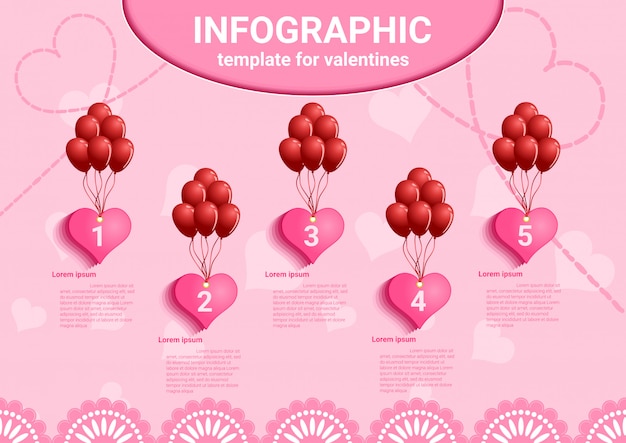 발렌타인 데이 사랑 Infographic 데이터.