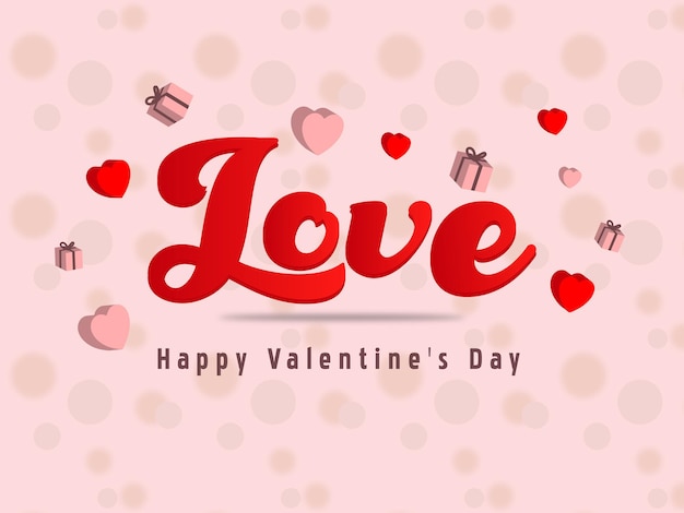 Valentine love wallpaper with hearts and gifts