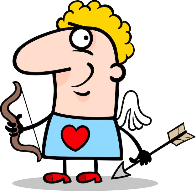 Vector valentine man in cupid costume cartoon