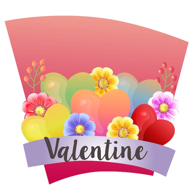 Valentine met bloemenornament