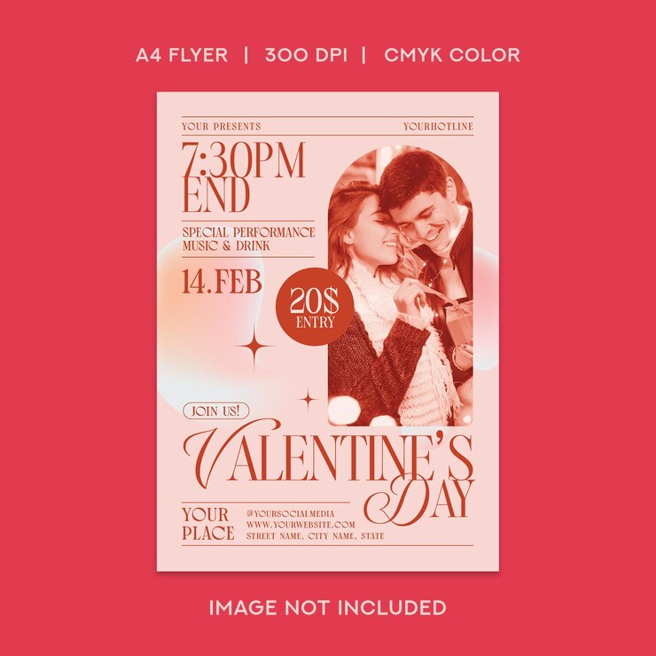 Vector valentine party flyer