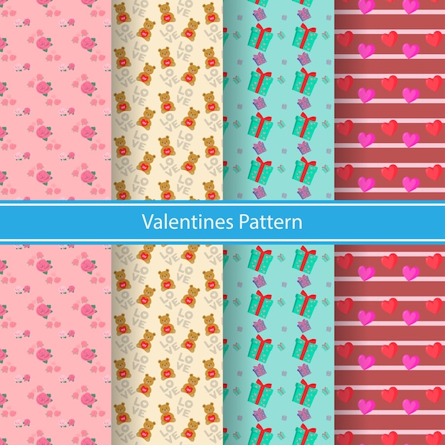Vector valentine pattern collection