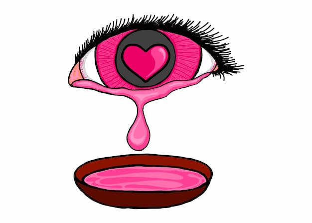 Vector valentine pink love potion making process