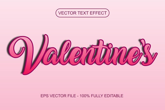 Valentine pink text effect and editable text effect premium vector