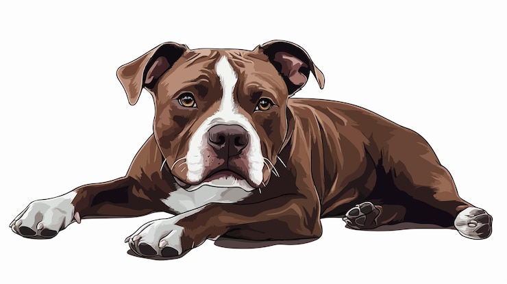 Вектор изолированная иллюстрация вектора собаки valentine pit bull