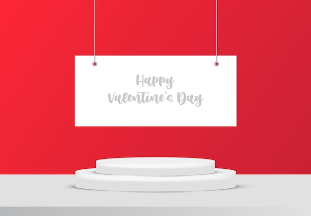  valentine podium scene for product display or placement