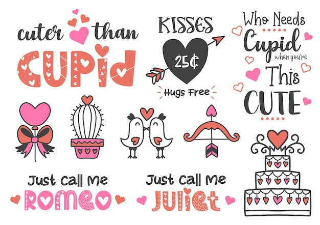 Valentine quote illustration Vector for banner, poster, flyer