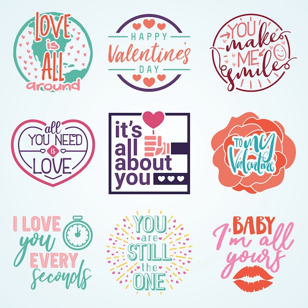 Vector valentine quotes