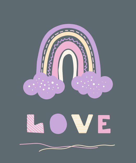 Valentine rainbow vector illustration