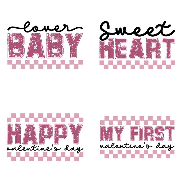 Vector valentine retro svg design bundle and digital download