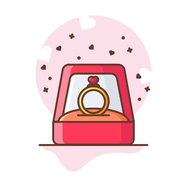 Vector valentine ring love icon illustraties.