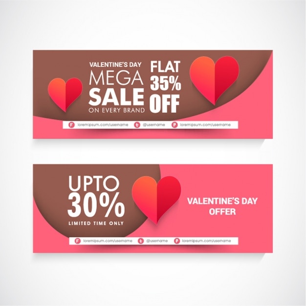 Vector valentine's banners collectie