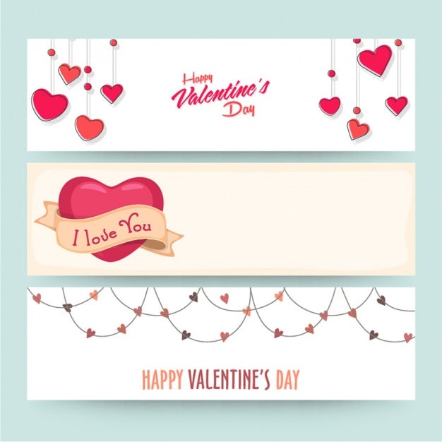 Valentine&#39;s banners collectie