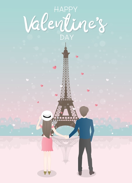 Valentine's card with couple holding hands