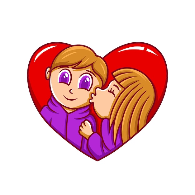 Valentine's cute cartoon illustration handdrawn