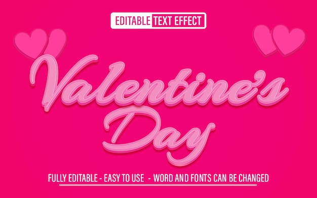 Valentine's Day 3d editable text effect