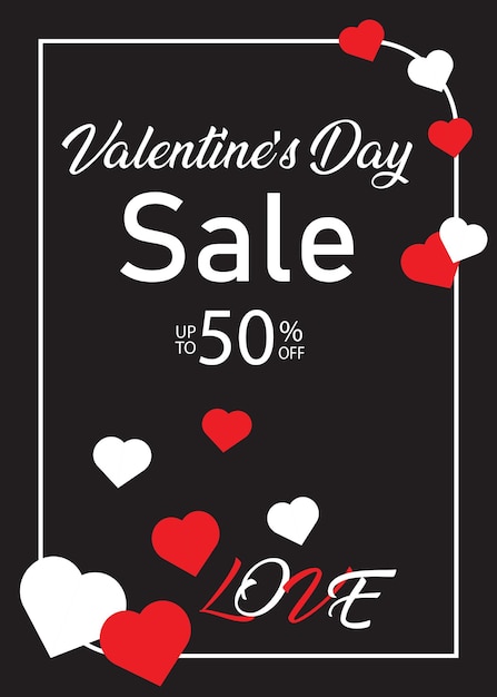 Vector valentine's day 50 off sale banner template