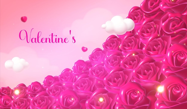 Valentine's Day background design sea of roses