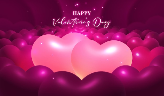 Valentine's Day background design two hearts close together