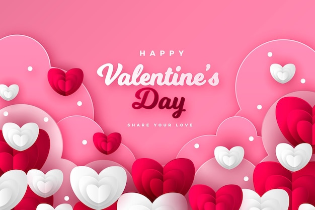 Vector valentine's day background in paper style