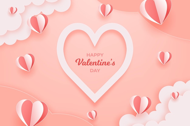 Valentine's day background in paper style