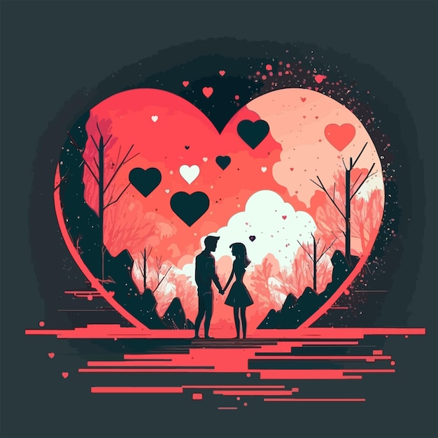 Valentine's day background silhouette design