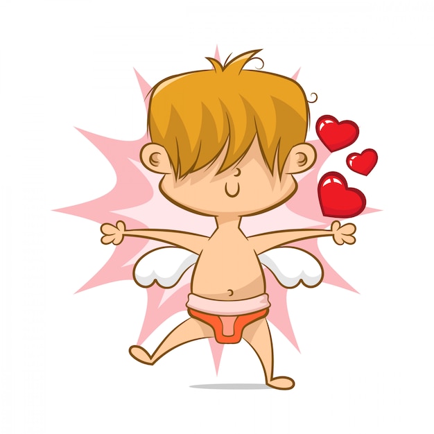 Valentine's day background with cupid