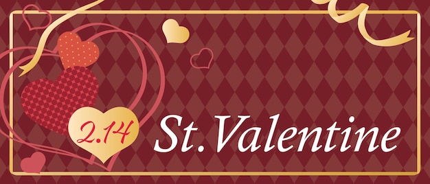 Valentine's day background with heart and ribbon.