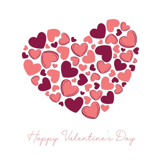 Vector valentine's day background with hearts