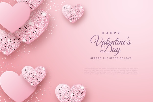 Valentine's day background with luxury glitter love.