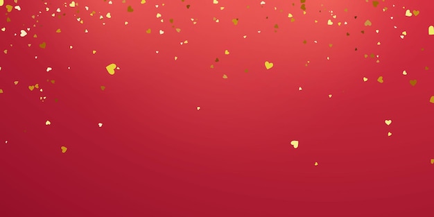 Vector valentine's day, banner template. confetti heart gold ribbons.