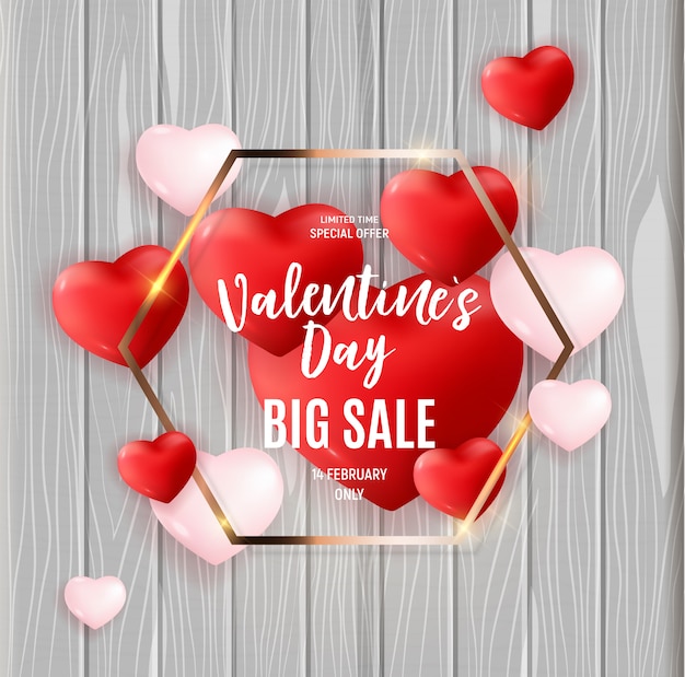 Grande sconto dell'insegna di vendita di san valentino