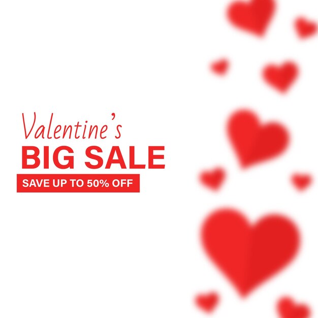 Valentine's Day big sale design concept