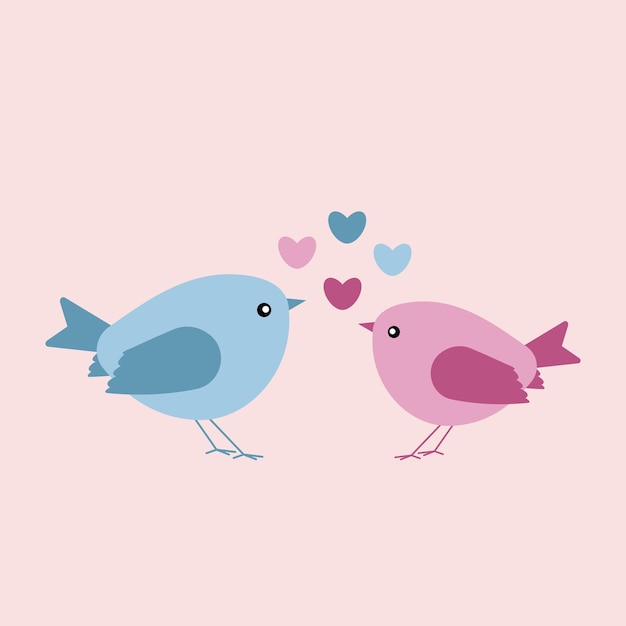 バレンタインデーの鳥のベクトル図