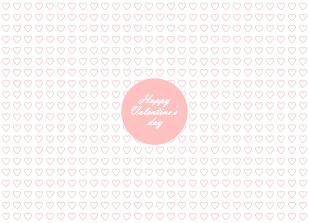 Vector valentine's day card, seamless pattern with pink hearts forms, love texture, vector illustration