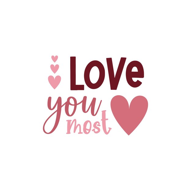 Valentine's day card with romantic phrase about love isolated on white background. Vector Illustration - Vector