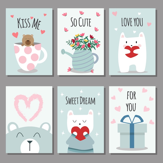 valentine's day cards.vector illustration.