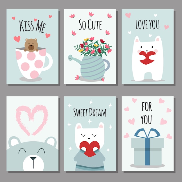 Vector valentine's day cards.vector illustration.