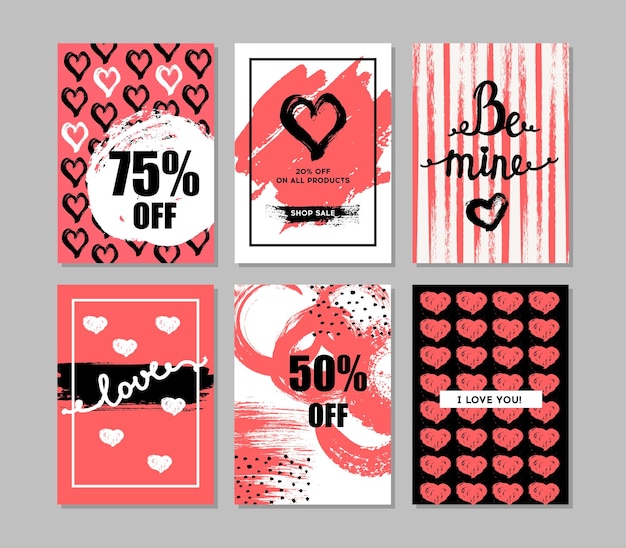 Valentine's day cards with hearts