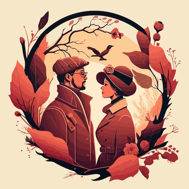 Valentine's day couple in love vector illustration