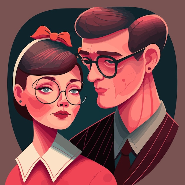 Valentine's day couple in love vector illustration