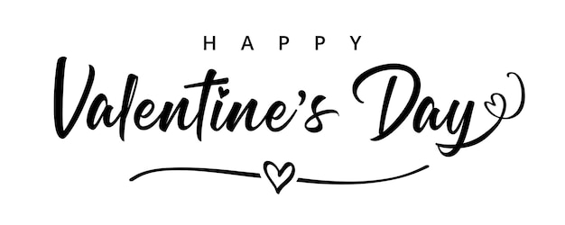 Valentine's day creative elegant text, handwritten horizontal web banner. Valentines congrats.