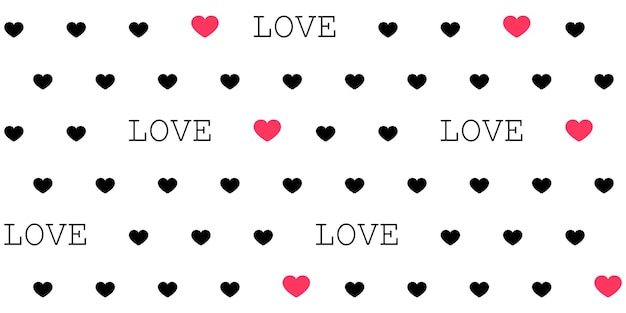 Valentine's Day Cute hearts lovely romantic background Black and white Heart shaped