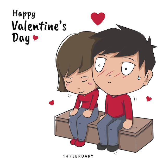 Valentine's day design Cartoon style