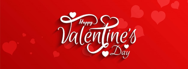 Vector valentine's day elegant love red banner template