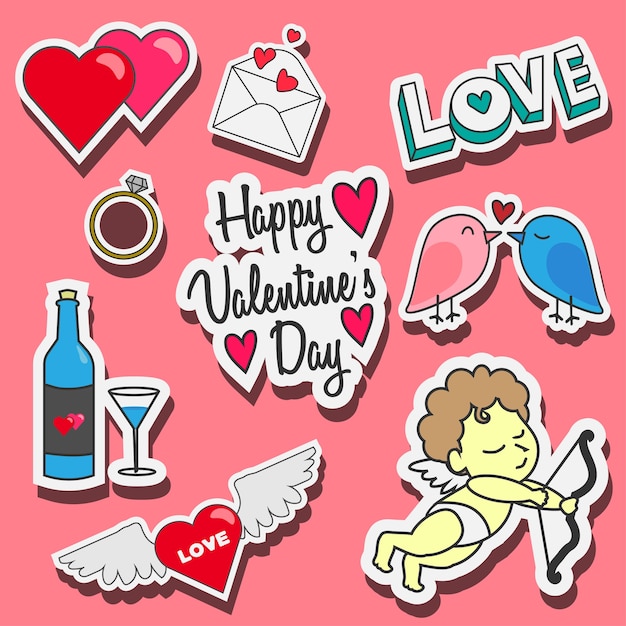 Vector valentine's day elements collection