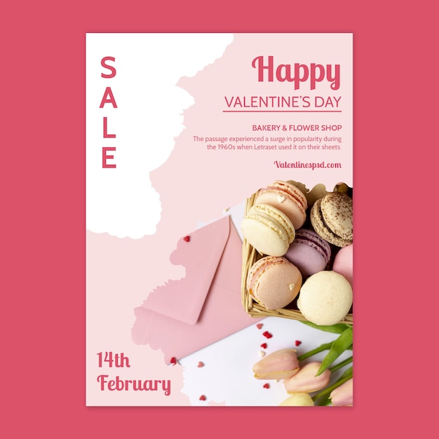 Vector valentine's day flyer a5 vertical