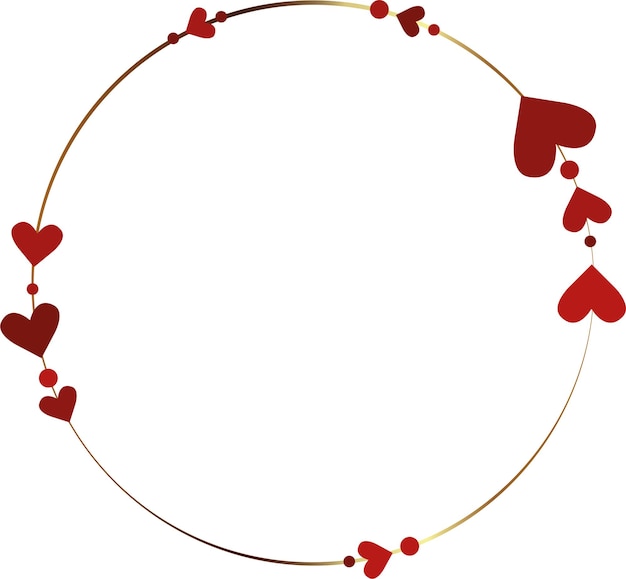 Valentine's day. frame. red hearts. golden frame in a circle.
high quality vector illustration.