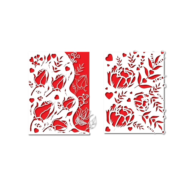 valentine's day gift card layer illustration.