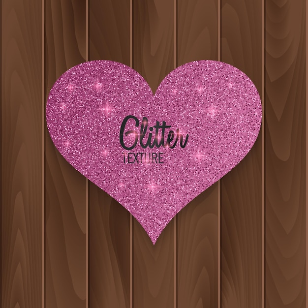 Valentine s day gift card with glittering texture